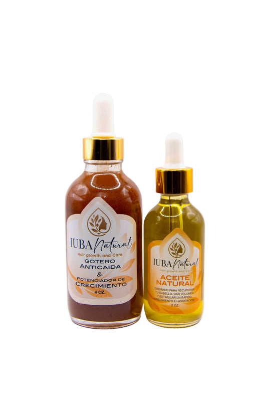 Small duo Iuba Natural 4 oz drop & 2 oz oil